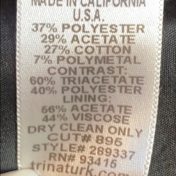 Trina Turk Sleeveless Black Metallic Dress SZ 2 - Picture 9 of 9